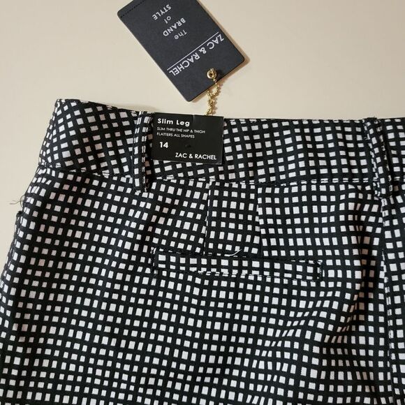 Zac & Rachel Women's Slim Leg Black Check Pants - Picture 10 of 14
